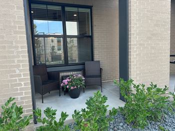 Patio with two chairs